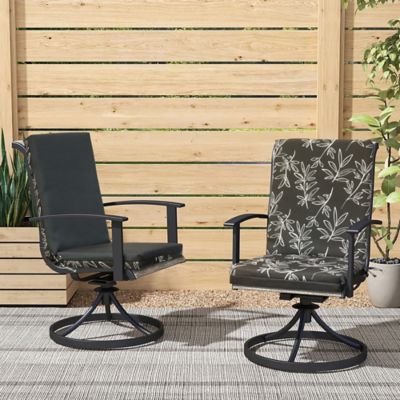 Outdoor Decor by Commonwealth Printed High Back Cushion 19 x 42 in Black and White
