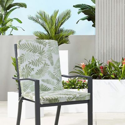 Outdoor Decor by Commonwealth Printed Leaves High Back Cushion 20 x 45 in Sage