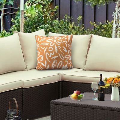 Outdoor Decor by Commonwealth Printed Pillow 18 x 18 in Mustard