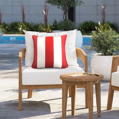 Outdoor Decor by Commonwealth Printed Stripe Pillow, 18 in. x 18 in., Red