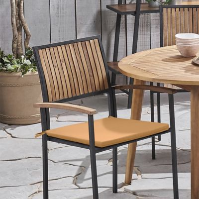 Outdoor Decor by Commonwealth Solid Olefin Textured 2-pk Bistro Cushions 17 x 17 in Mustard