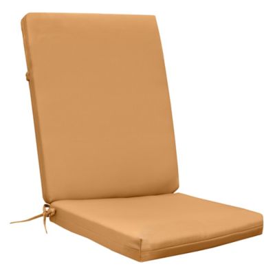 Image showing  Solid Olefin Textured High Back Cushion 20 x 45 in Mustard