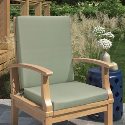 Outdoor Decor by Commonwealth Solid Olefin Textured High Back Cushion 20 x 45 in Sage