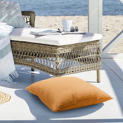 Outdoor Decor by Commonwealth Solid Olefin Textured Pillow 18 x 18 in Mustard