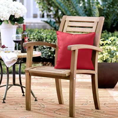 Outdoor Decor by Commonwealth Solid Olefin Textured Pillow 18 x 18 in Red