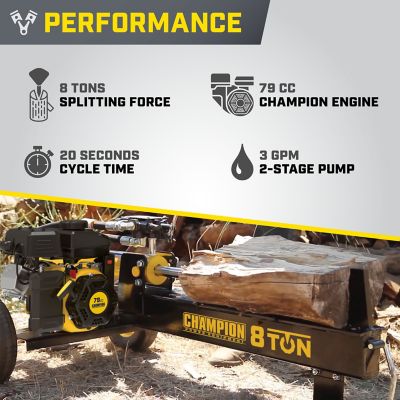 Image showing  8-Ton Compact Horizontal Gas Log Splitter with Auto Return