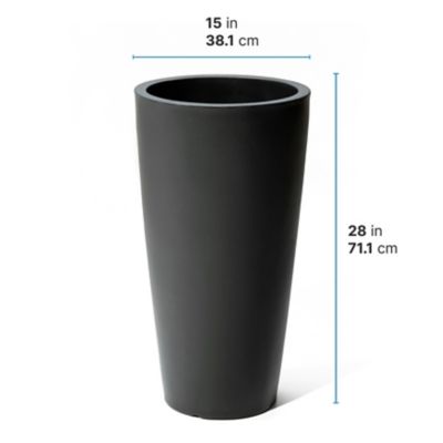 Image showing  20 qt. Tremont Round Tapered Planter, Onyx Black