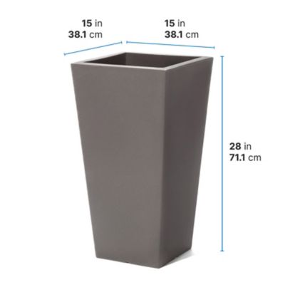 Image showing  20 qt. Tremont Square Tapered Planter Dark Cedar Planter