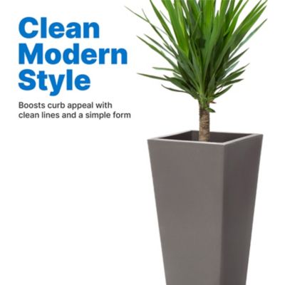 Image showing  20 qt. Tremont Square Tapered Planter Dark Cedar Planter