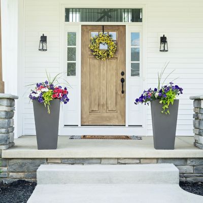 Image showing  20 qt. Tremont Square Tapered Planter Dark Cedar Planter