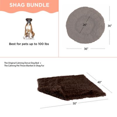 Image showing  Donut Shag Dog/Cat Bed & Blanket, 2 pc. Set