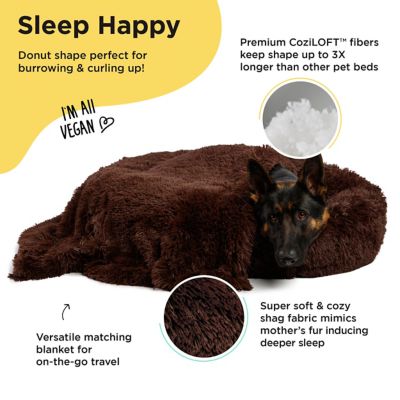 Image showing  Donut Shag Dog/Cat Bed & Blanket, 2 pc. Set