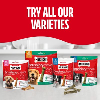 Image showing 6 th Milk-Bone Brushing Chews Dog Dental Chews, Large Bag, 33.7 oz.