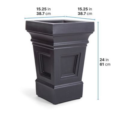 Image showing  26 qt. Atherton Planter Onyx Black Planter