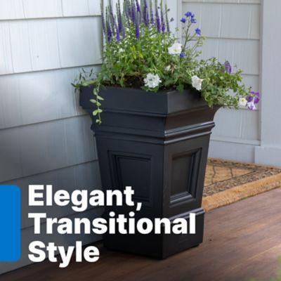 Image showing  26 qt. Atherton Planter Onyx Black Planter