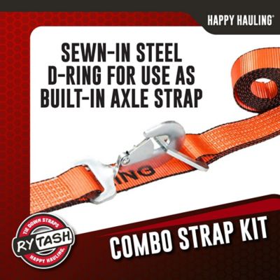 Image showing  2 in. x 114 in. Combo Tie Down Ratchet Straps with Twisted Snap Hooks, 3,330 lb. Working Load Limit, 4 Pack