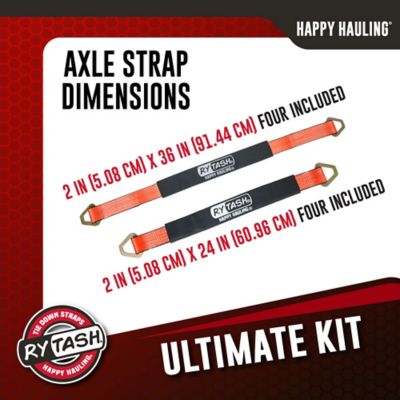 Image showing  Ultimate Tie Down Kit, (4) 2 in. x 24 in. & (4) 2 in. x 36 in. Axle Straps, (4) 2 in. x 114 in. Twisted Snap Hook Straps