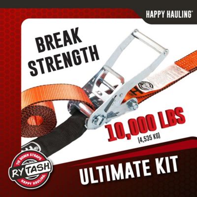 Image showing  Ultimate Tie Down Kit, (4) 2 in. x 24 in. & (4) 2 in. x 36 in. Axle Straps, (4) 2 in. x 114 in. Twisted Snap Hook Straps