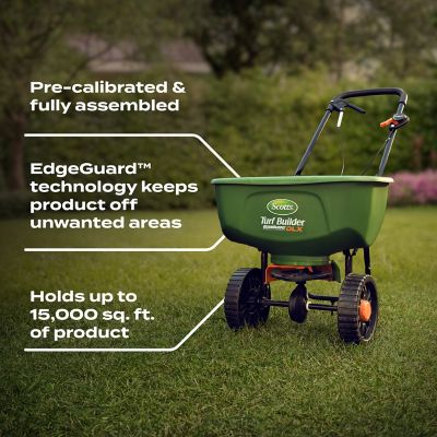 Image showing 8 th Scotts Turf Builder 12,000 sq. ft. Bundle for Large Northern Lawns, EdgeGuard DLX Broadcast Spreader Included