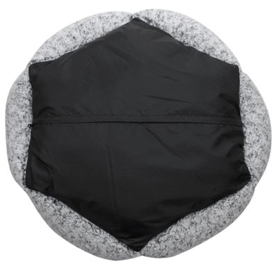 Image showing  Hexagon Doodle Fur Bolster Dog Bed, 30 x 30 in.
