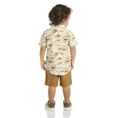 Image showing  Kids Short-Sleeve Print Shirt and Canvas Short Set