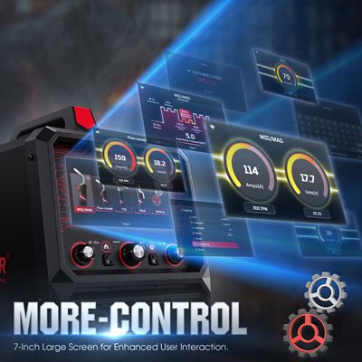 Image showing  Dual Pulse 120/240V Dual Voltage Multiprocess MIG Welder, 7 in. LCD Screen