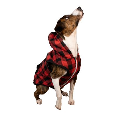 Image showing  Buffalo Plaid Fleece Dog Hoodie
