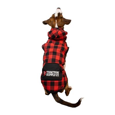Tractor Supply Buffalo Plaid Fleece Dog Hoodie