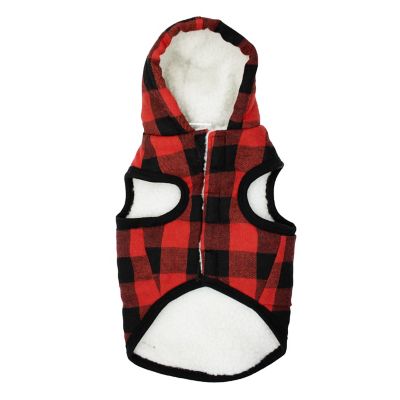 Image showing  Buffalo Plaid Fleece Dog Hoodie
