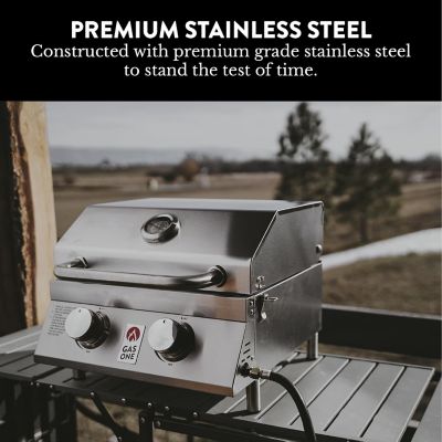 Image showing  2-Burner Stainless Steel Tabletop Propane Gas Grill, Silver