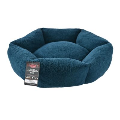Image showing  Hexagon Doodle Fur Dog Bed, Navy, 30 x 30 in.