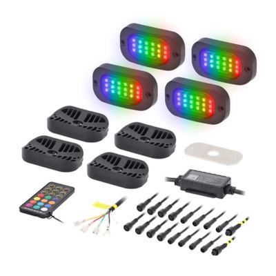 Image showing  Chasing Lights Series Wide-Angle Rock Light Kit with Controller, 4 pc.