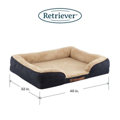Image showing  Wool/Fur Slanted Entry Pet Bed, Navy/Tan, 40 x 32 in.