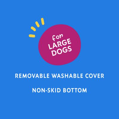 Image showing  Wool/Fur Slanted Entry Pet Bed, Navy/Tan, 40 x 32 in.