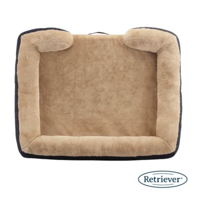 Image showing 5 th Retriever Wool/Fur Slanted Entry Pet Bed, Navy/Tan, 40 x 32in.