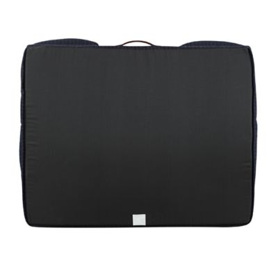 Image showing 6 th Retriever Wool/Fur Slanted Entry Pet Bed, Navy/Tan, 40 x 32in.