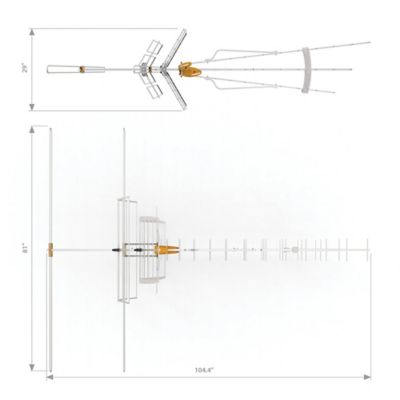 Image showing  DAT Series BOSS Mix LR Low-VHF/High-VHF/UHF Antenna