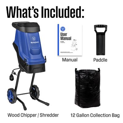 Image showing  1.7 in. 15A Corded Electric Mulcher Chipper Shredder, 12 gal. Collection Bag
