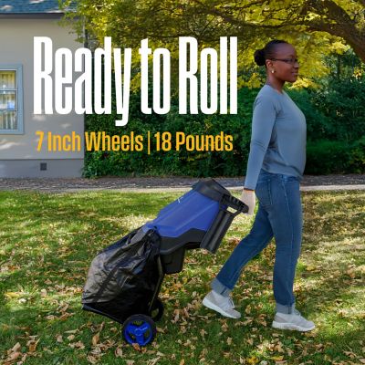 Image showing  1.7 in. 15A Corded Electric Mulcher Chipper Shredder, 12 gal. Collection Bag