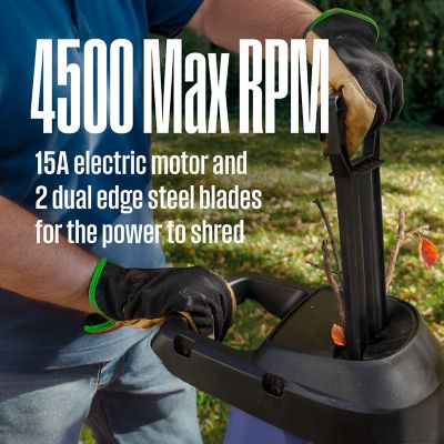 Image showing 6 th Westinghouse 1.7 in. 15A Corded Electric Mulcher Chipper Shredder, 12 gal. Collection Bag