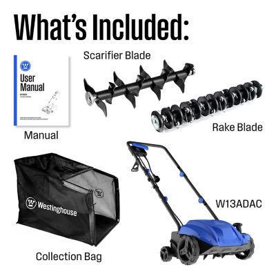 Image showing  13 in. 12A Corded Electric Dethatcher and Aerator, 8 gal. Collection Bag