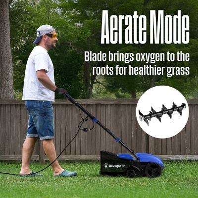 Image showing  13 in. 12A Corded Electric Dethatcher and Aerator, 8 gal. Collection Bag