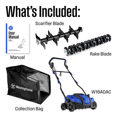 Image showing  16 in. 15A Corded Electric Dethatcher and Aerator, 14.5 gal. Collection Bag