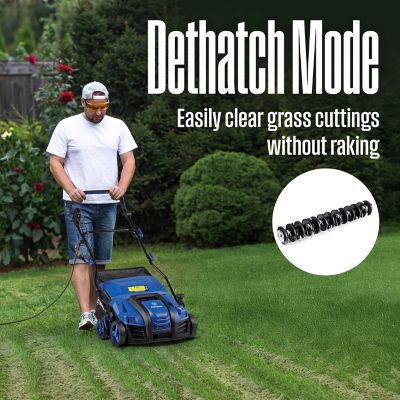 Image showing  16 in. 15A Corded Electric Dethatcher and Aerator, 14.5 gal. Collection Bag