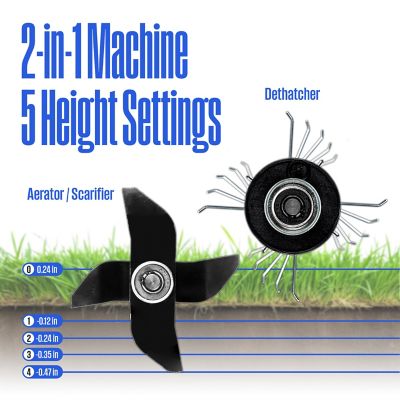 Image showing 6 th Westinghouse 16 in. 15A Corded Electric Dethatcher and Aerator, 14.5 gal. Collection Bag