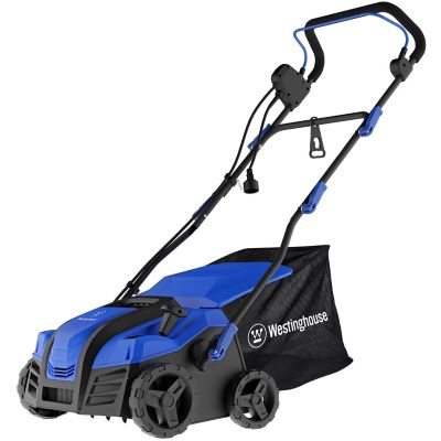 Image showing 8 th Westinghouse 16 in. 15A Corded Electric Dethatcher and Aerator, 14.5 gal. Collection Bag