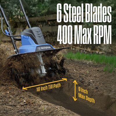 Image showing  18 in. 15A Corded Electric Tiller Cultivator