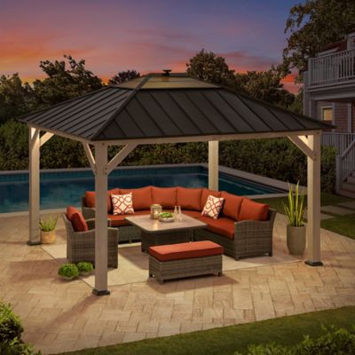 Image showing  Outdoor 132.09 in. x 154.92 Hardtop Wooden Gazebo