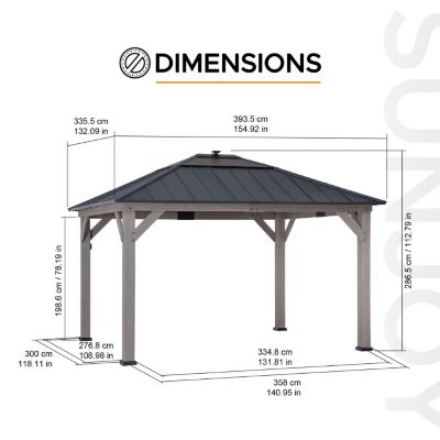 Image showing  Outdoor 132.09 in. x 154.92 Hardtop Wooden Gazebo