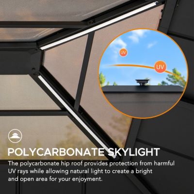 Image showing  Outdoor 132.09 in. x 154.92 Hardtop Wooden Gazebo